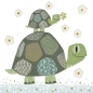 Preview: Turnowsky-Kunstdruck Mini Grußkarte Mama und Baby Schildkröte