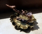 Preview: Räucherstäbchenhalter, Rückfluss, Metall, japanischer Teichfrosch, Bronze
