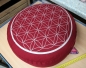 Preview: Meditationskissen Blume des Lebens Farbe rot/silber