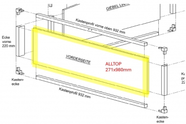 Ersatzscheibe ALLTOP 271x980mm (passend für Modell FTHA)