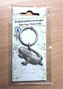 Preview: 3D-Schlüsselanhänger "Bartagame" Silberfarben - BlueBug