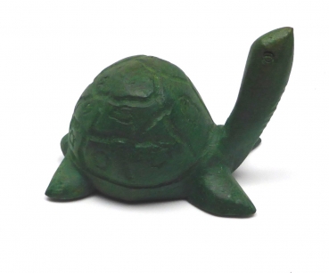 Holzfigur Afrikanische Pantherschildkröte, Handarbeit Unikate