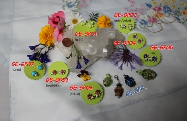 Glas-Ohrstecker - Schildkröte - aus Muranoglas, grün