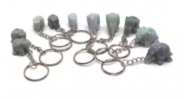 Halbedelstein Schlüsselanhänger "ELEFANT"