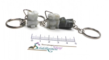 Preview: Halbedelstein Schlüsselanhänger "EULE"