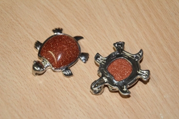 "Nugget" Schildkröten Anhänger aus Goldfluss