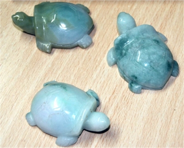 Preview: "Birma" Edelstein Schildkröte aus burmesischem Jadeit (Jade)