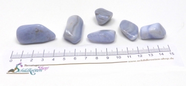 Preview: Trommelstein Chalcedon ca. 2 - 6 cm (hellblau)