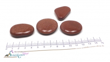 Preview: Scheibenstein Goldfluss ca. 3-5 x 5 cm groß (rot-goldglitzernd)