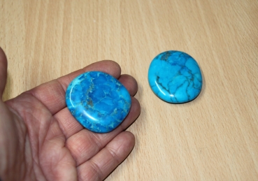 Scheibenstein Blau Türkenit Größe 5x5cm