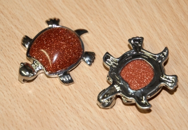Goldfluss Nugget Anhänger Schildkröte