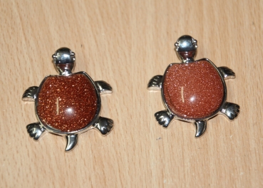 Goldfluss Nugget Anhänger Schildkröte