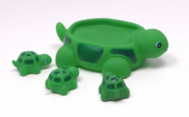 Bade Set Schildkröte "Amanda" mit drei Babys (grün/dunkelgrün)