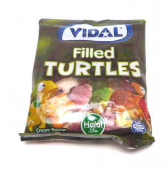 Vidal Filled Turtles, Fruchtgummi, 90g Beutel