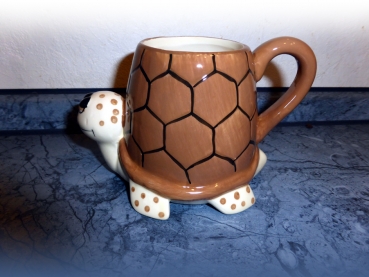 Preview: 1 Stück TURTLE TASSE Schildkröten Tasse 10cm braun/beige