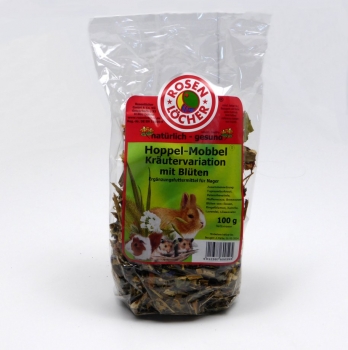 Kräutervariation mit Blüten 100g (Rosenlöcher)