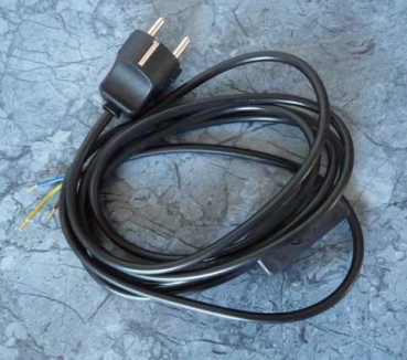 Zuleitung 3-adrig schwarz Schalter Schukostecker