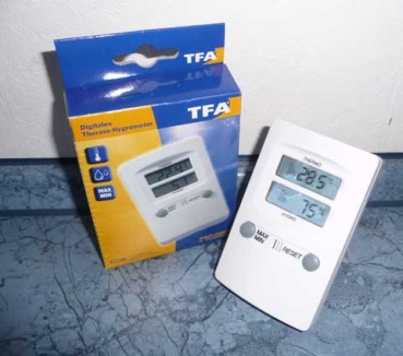 Elektronischer Thermo.-Hygrometer Farbe weiß
