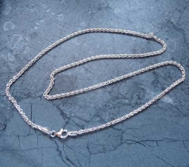 Feinsilber Zopfkette ca. 2,5mm Stärke und mit 50cm Länge