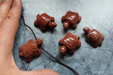 Goldfluss Halbedelstein Schildkröte für Schmuckband 3,5cm