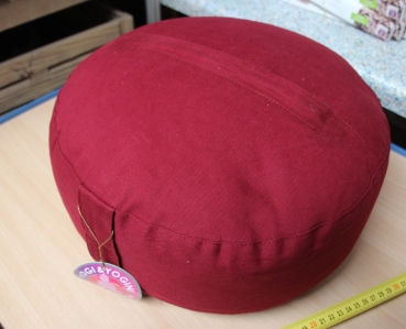 Meditationskissen Blume des Lebens Farbe rot/silber