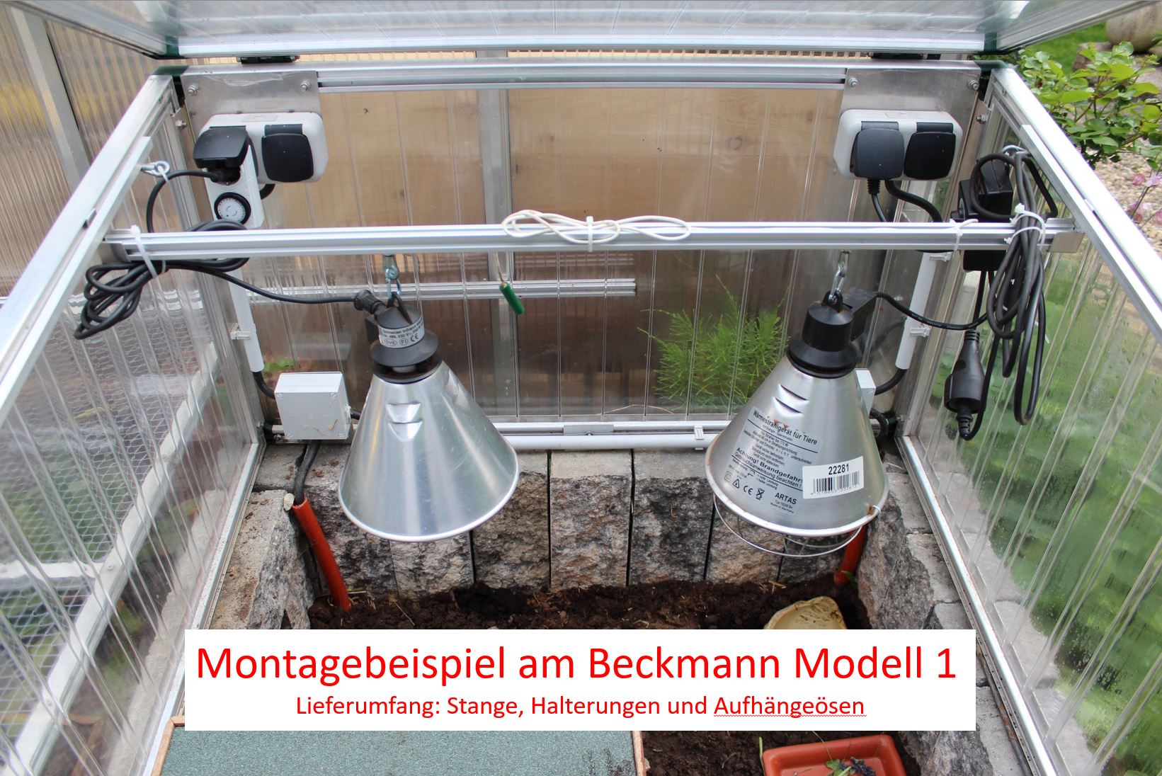 Lampenhalterung für Beckmann Schildkrötenhaus (1175mm)