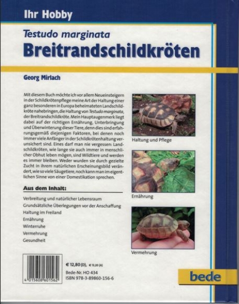 Ihr Hobby Breitrandschildkröten (Georg Mirlach)