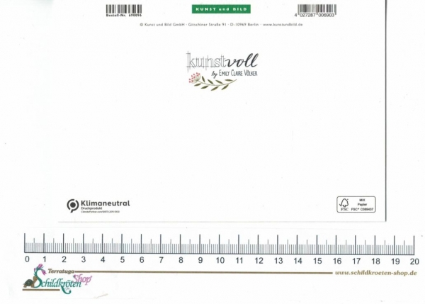 Kunstdruck Grußkarte Happy Birthday Schildkröte