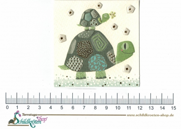 Turnowsky-Kunstdruck Mini Grußkarte Mama und Baby Schildkröte