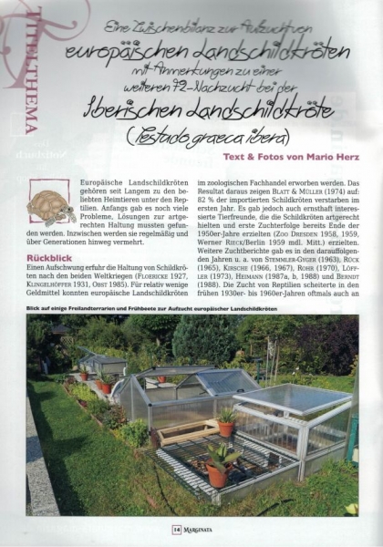 Marginata 72 - Aufzucht von Landschildkröten