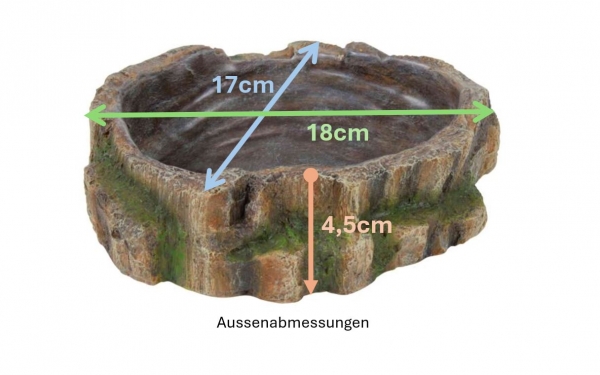 Regenwalddesign Wasser & Futterschale groß 18x17x4,5cm