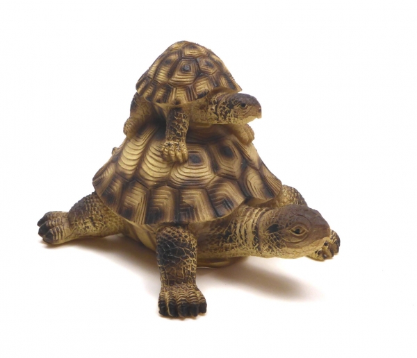 Schildkrötenfigur "Mona und Tina" zwei Schildkröten aufeinander