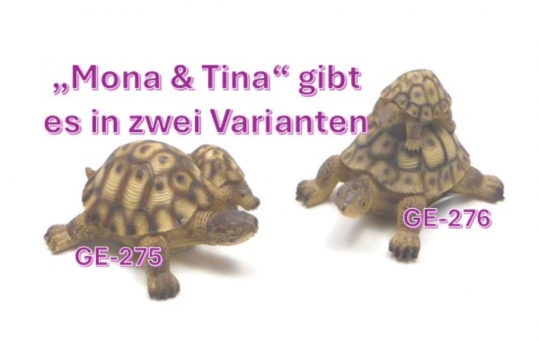 Schildkrötenfigur "Mona und Tina" zwei Schildkröten aufeinander