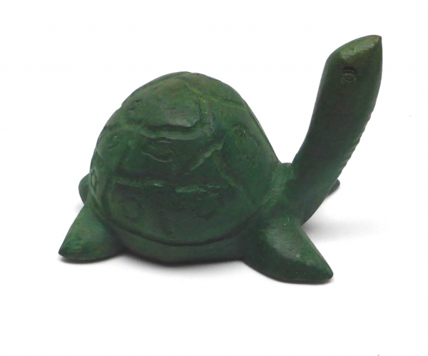 Holzfigur Afrikanische Pantherschildkröte, Handarbeit Unikate