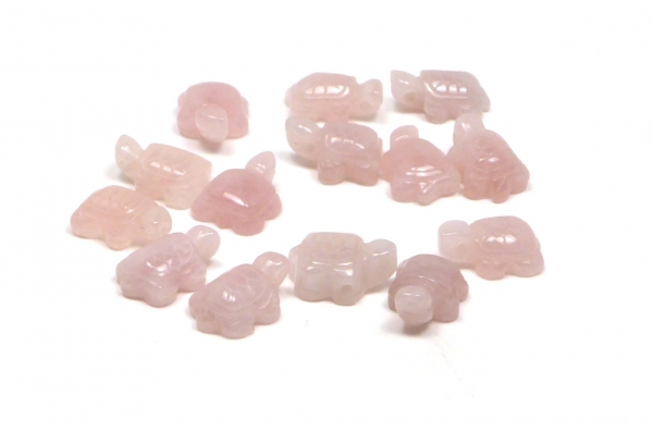 "Sassary" Schildkröten Anhänger aus Rosenquarz (2,5 cm)