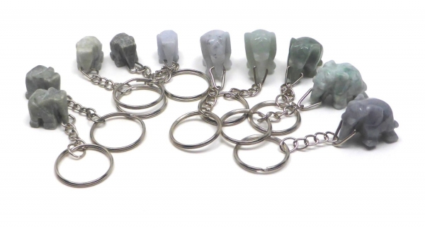 Halbedelstein Schlüsselanhänger "ELEFANT"