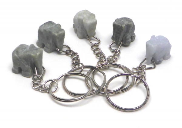 Halbedelstein Schlüsselanhänger "ELEFANT"