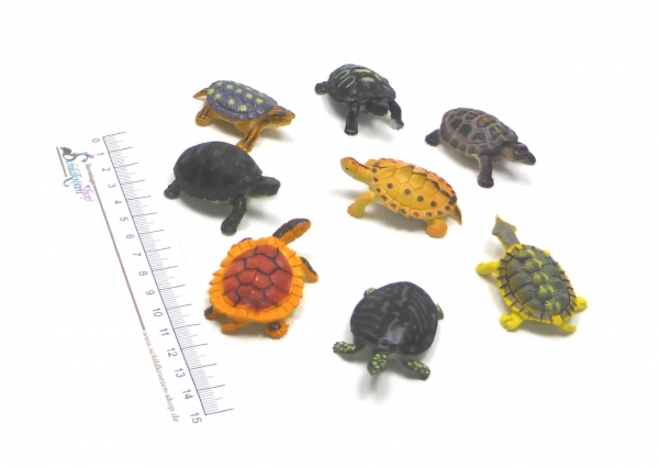 Schildkrötenfiguren aus PVC 8-fach Sortiert