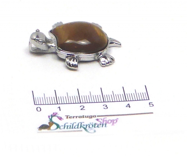 "Nugget" Schildkröten Anhänger aus Halbedelstein Tiegerauge