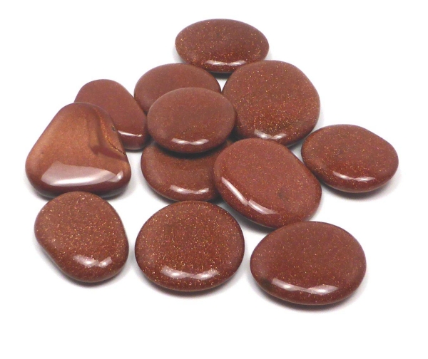 Scheibenstein Goldfluss ca. 3-5 x 5 cm groß (rot-goldglitzernd)