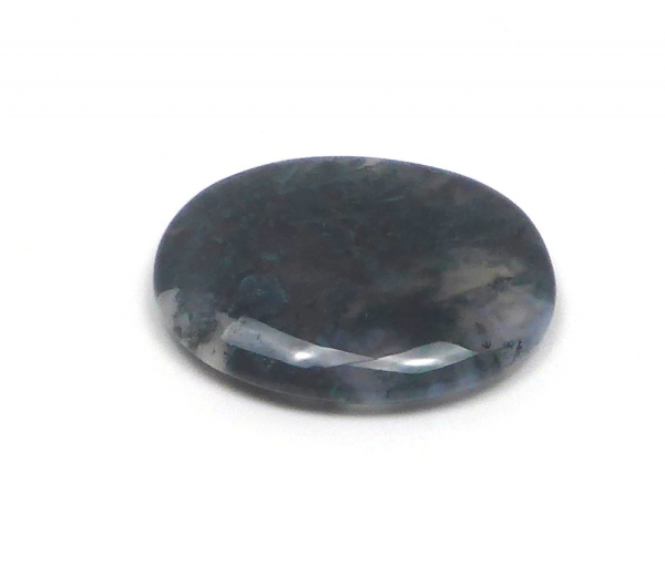 Scheibenstein Moosachat ca. 3-5 x 5 cm groß (dunkelgrün)