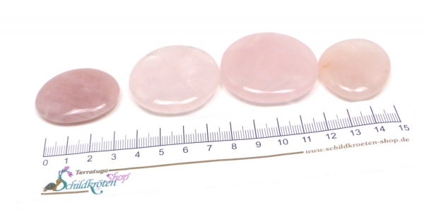 Scheibenstein Rosenquarz ca.3-5 x 5 cm groß (rosa, teildurchscheinend)