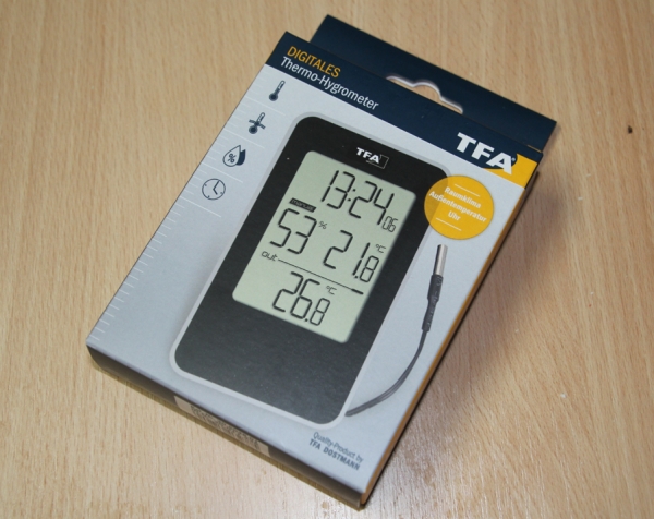 Digitales Thermo-Hygrometer mit Uhr NEU