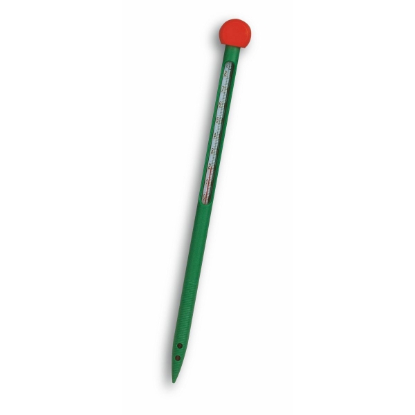 Analoges Erdbodenthermometer grün/rot