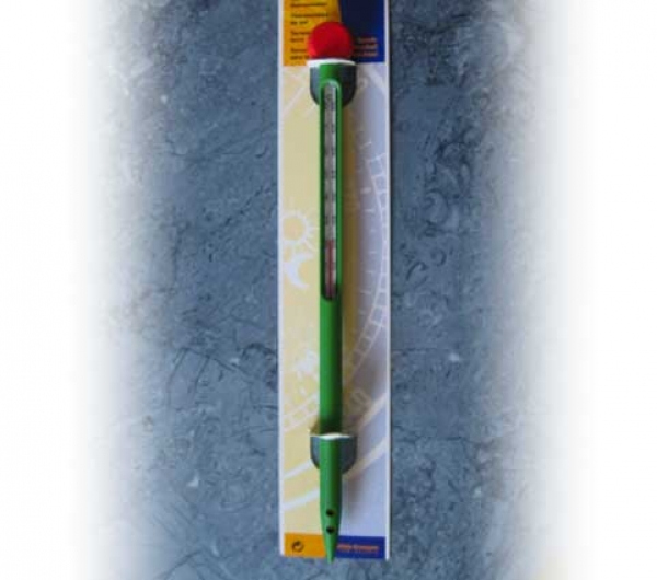 Analoges Erdbodenthermometer grün/rot