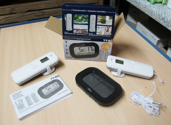 Funk-Thermometer mit 2 Sendern DOUBLE-CHECK TFA Dostmann
