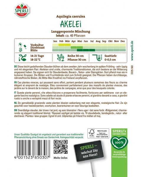 Akelei Langespornte Mischung - Aquilegia caerules