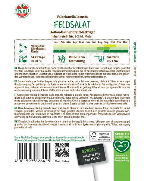 Feldsalat Holländischer breitblättriger - Valerianella locusta