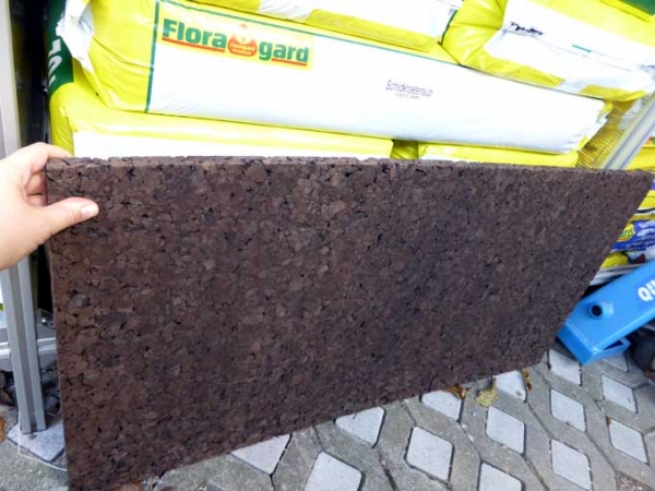 Rückwand Schwarzkork gepresst Isolation und Deko