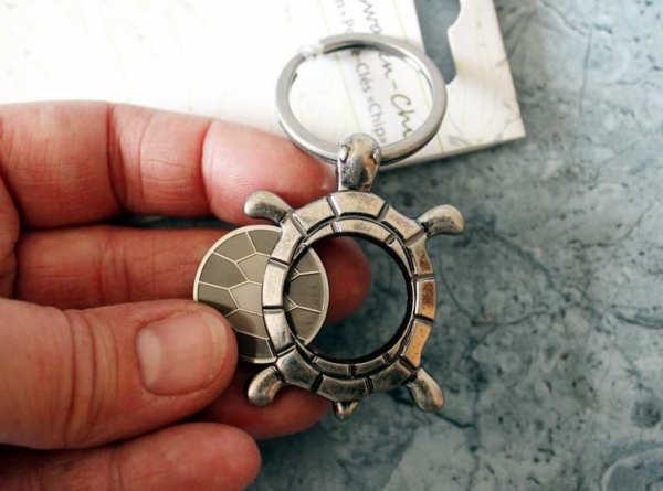 Blue Bug - Chiphalter "Schildkröte", silber